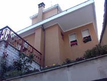 A modern brick house is a rare sight in Cagli