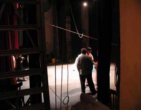A view from outside the dressing rooms