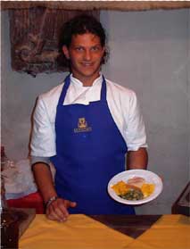 Chef Luca shows off his herbish delights