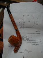 Rough sketches aid in carving the pipes