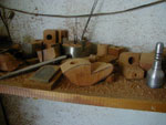 After the basic shape is cut, holes are drilled