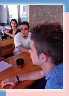 Cagliese teenagers hang out at Cafe Del Teatro to pass the time