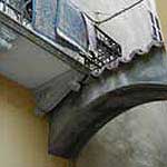 Above the streets of Old Cagli, balconies hang from second and third story homes.  With limited space indoors, its the perfect place to dry laundry
