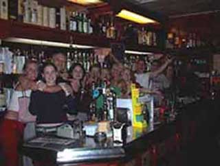 Behind the bar at Cafe Commercio