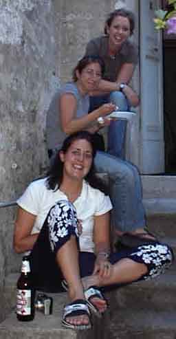 Lindsey, Liz, and Ann Marie lounging