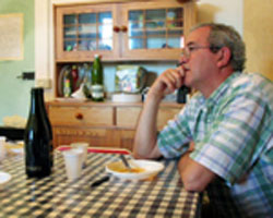 Lurz watches closely during the Italian cooking class.