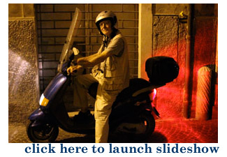 Giovanni on his scooter.