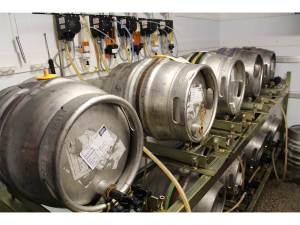 Casks in backroom of Crown Pub