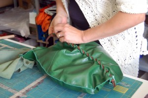 Lily-pad hand-bag