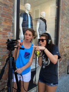 Students Learning Video Production in the Piazza