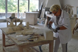 Gasparucci starts by using a drill, but the rest she does by hand. Sculptures take anywhere from a week to 15 days.