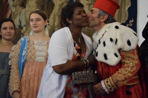 The Duke congratulates Gwen Ifill on her newest accomplishment.