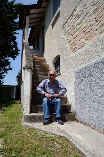 Mauro on the stairs photo by Kate Storms / Gonzaga in Cagli